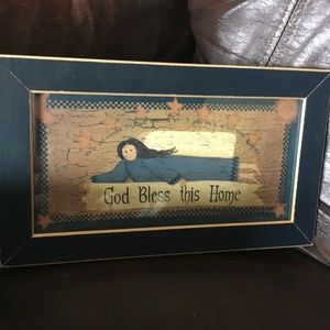 Pretty “God Bless This Home” picture- Blue Frame